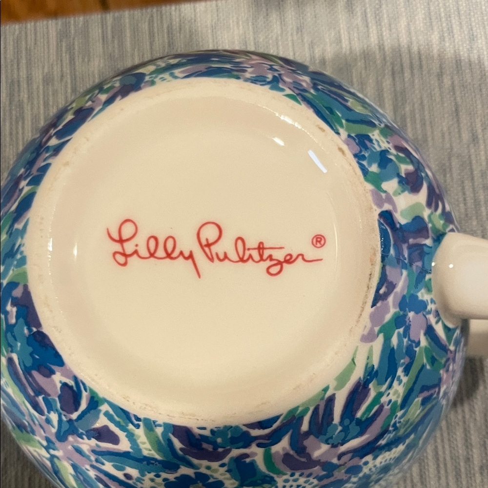 Lilly Pulitzer Blue Floral Ceramic Mug - Picture 2 of 5